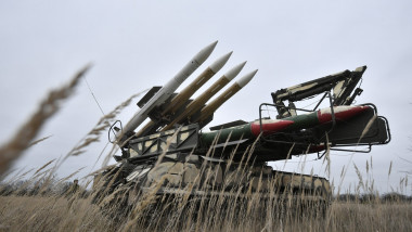 Un sistem de apărare antiaeriana Buk folosit în Ucraina pe 1.12.2022.