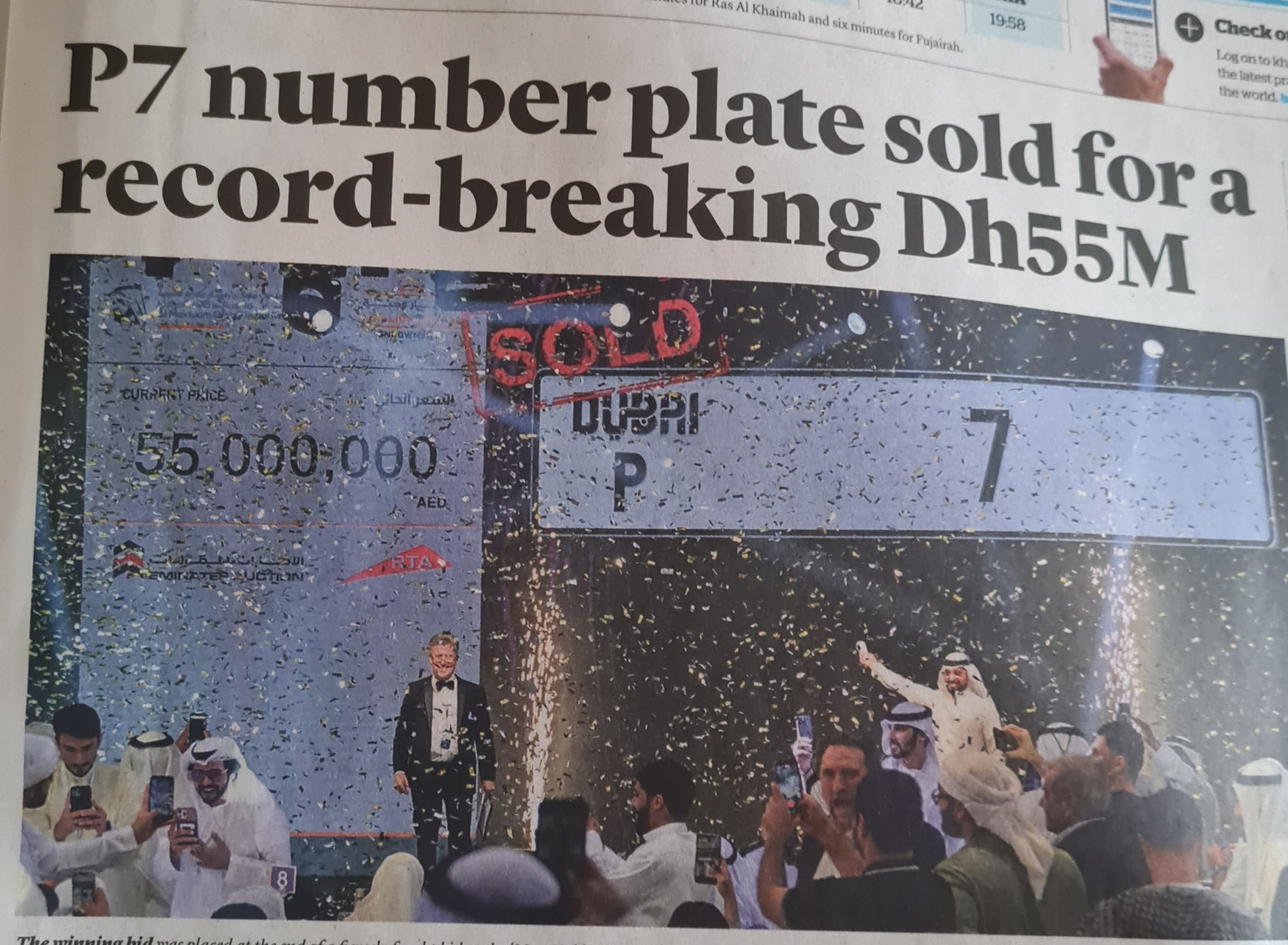 Un număr de înmatriculare s-a vândut cu 15 milioane de dolari în Dubai