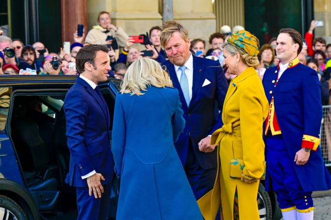 Macron makes a state visit to Dutch Royals