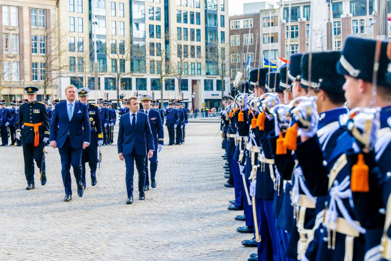 Emmanuel Macron makes a state visit to Dutch Royals in Amsterdam