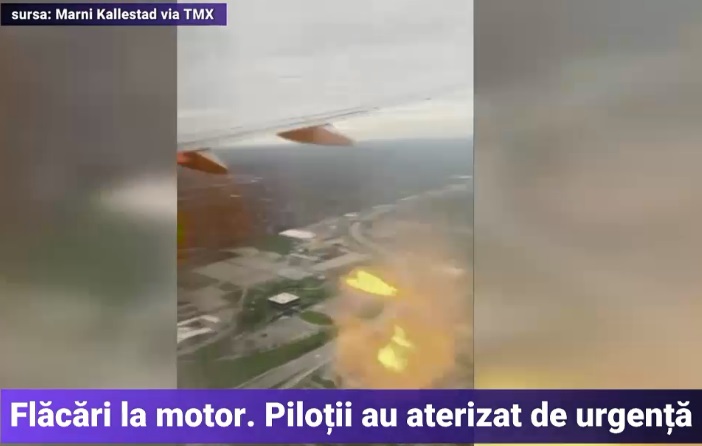 Un pasager a filmat momentul când avionul în care era a luat foc imediat după decolare