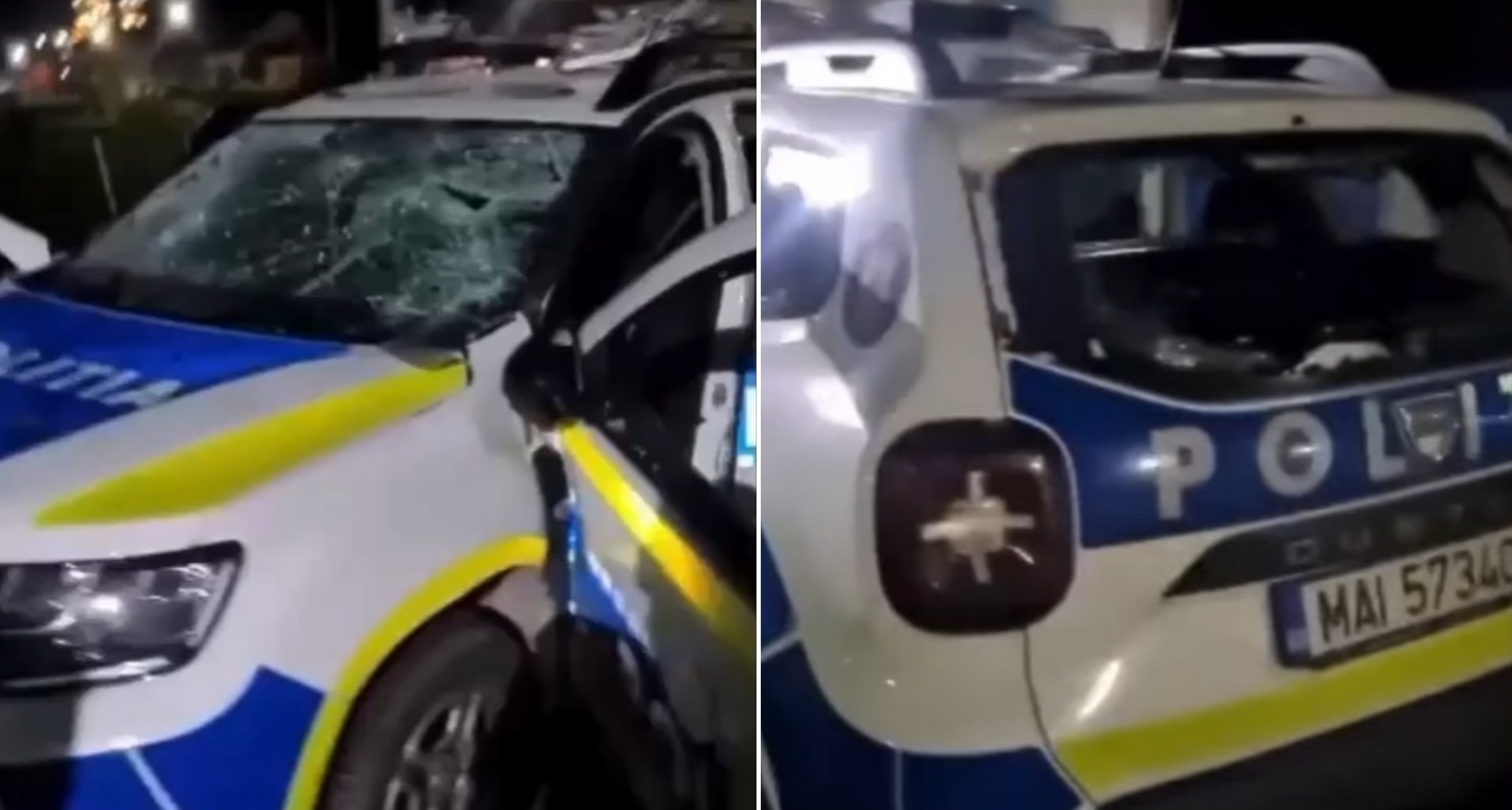 Un bărbat din Caraș-Severin a distrus cu ciocanul o mașină de Poliție. "Nu suport poliția!"