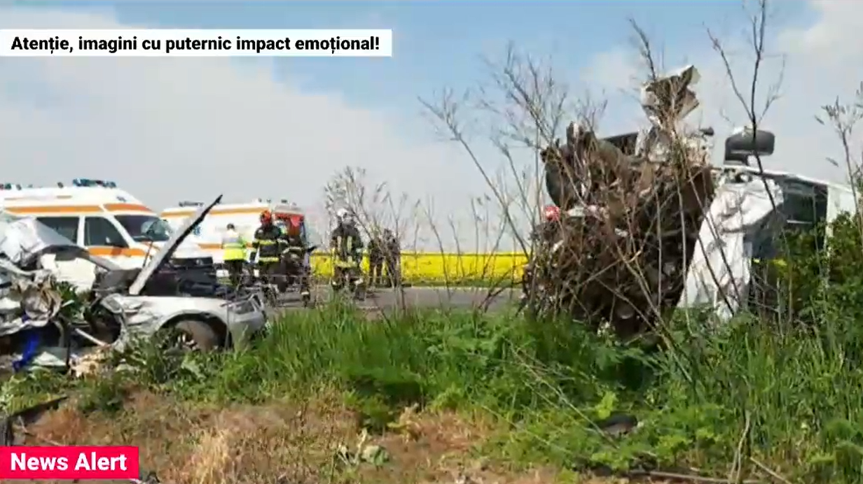 VIDEO Accident grav în Teleorman, 8 oameni au ajuns la spital.