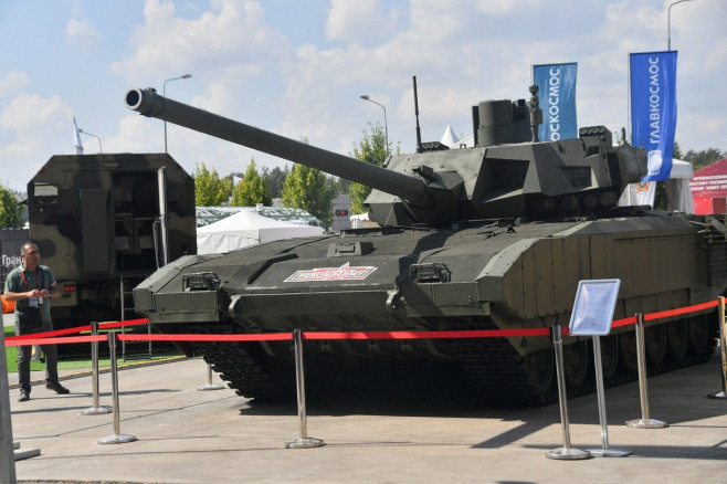 Moscow region. The Armata T-14 tank at opening of the international military and technical forum 'Army-2022' in the congress and exhibition center 'Patriot'.