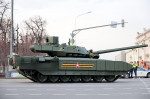 T-14 Armata, Russian main battle tank on city street during a rehearsal of the Victory parade