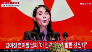 Kim Yo-jong vorbește la televizor