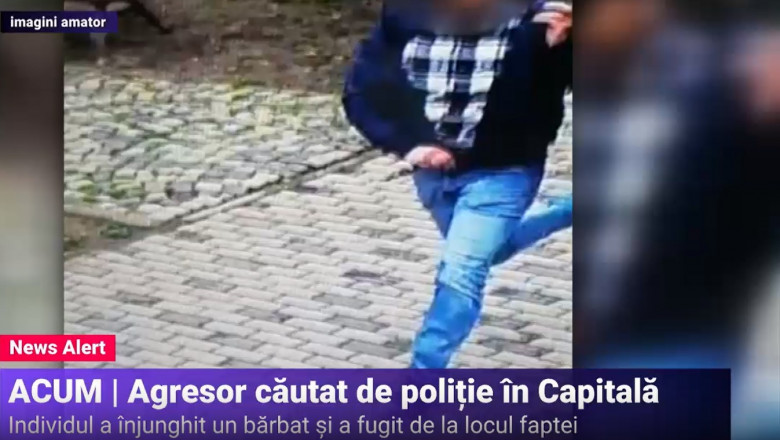 Imagini cu bărbatul care l-a înjunghiat pe patronul unui local din București în plină zi