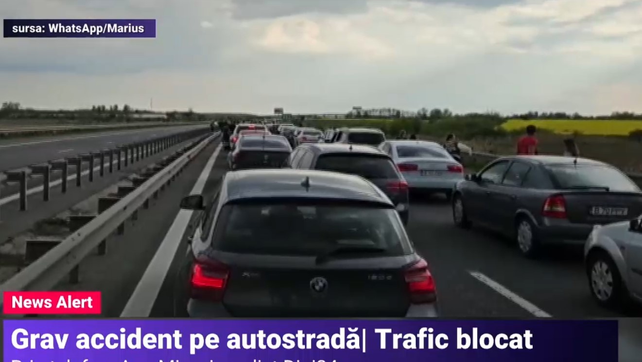 Accident grav pe A3 București - Ploiești. Traficul spre Capitală este blocat
