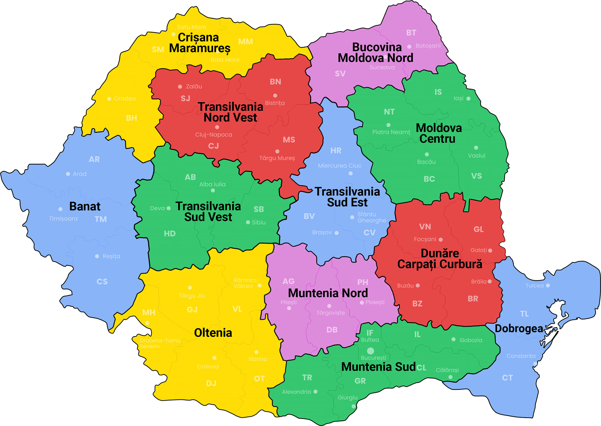 Reorganizarea teritorială a României. Un deputat a depus în Parlament un proiect de lege care stabilește 12 județe