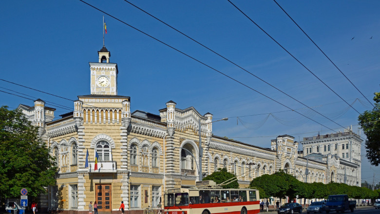 Municipal,Building,Mayor,Chisinau,Republic,Moldova,Chisinau,palace,architecture,East,Europe,horizontal