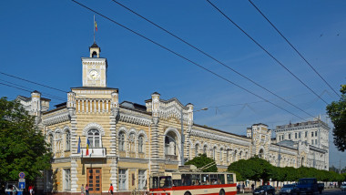Municipal,Building,Mayor,Chisinau,Republic,Moldova,Chisinau,palace,architecture,East,Europe,horizontal