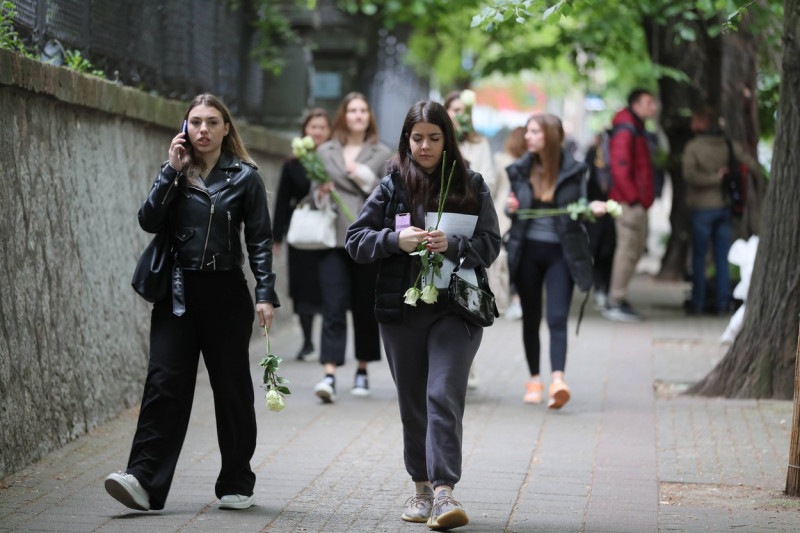 Serbia Beograd day after the mass shooting in school Vladislav Ribnikar