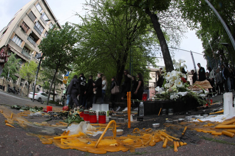 Serbia Beograd day after the mass shooting in school Vladislav Ribnikar