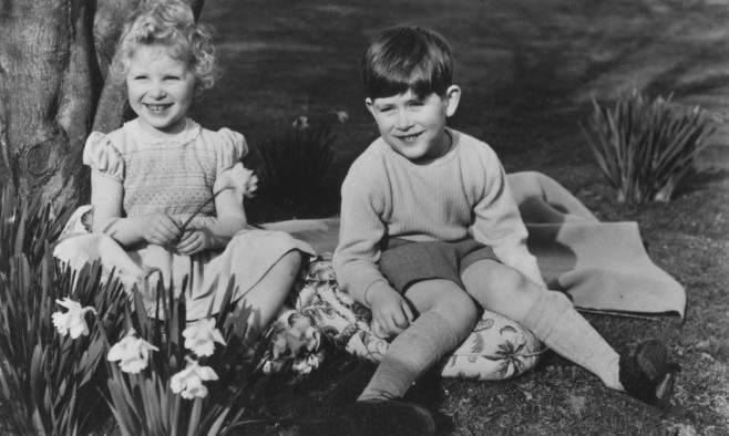 Prince Charles and Princess Anne as children at Balmoral, 28th September 1952. Artist: Lisa Sheridan