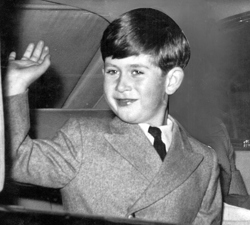 Prince Charles waves to the crowd 27 May 1955