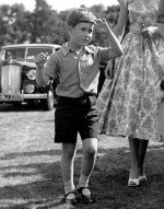 Prince Charles arrives on Smith's Lawn to watch polo June 1955