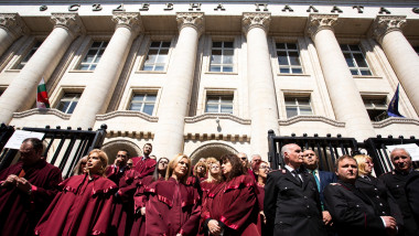 Prosecutors In Front Of The Sofia Court House