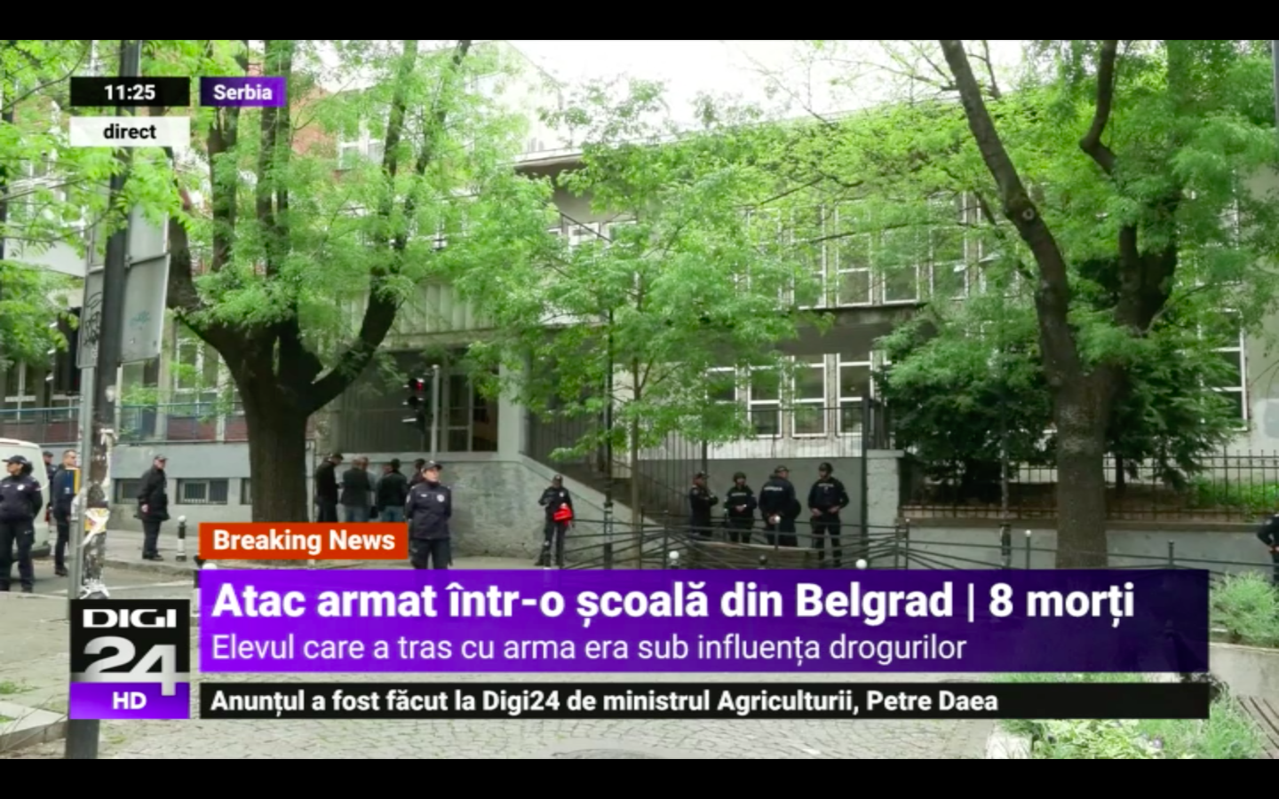 Masacru la o școală din Belgrad. Un elev a împușcat și a ucis 8 copii și un gardian