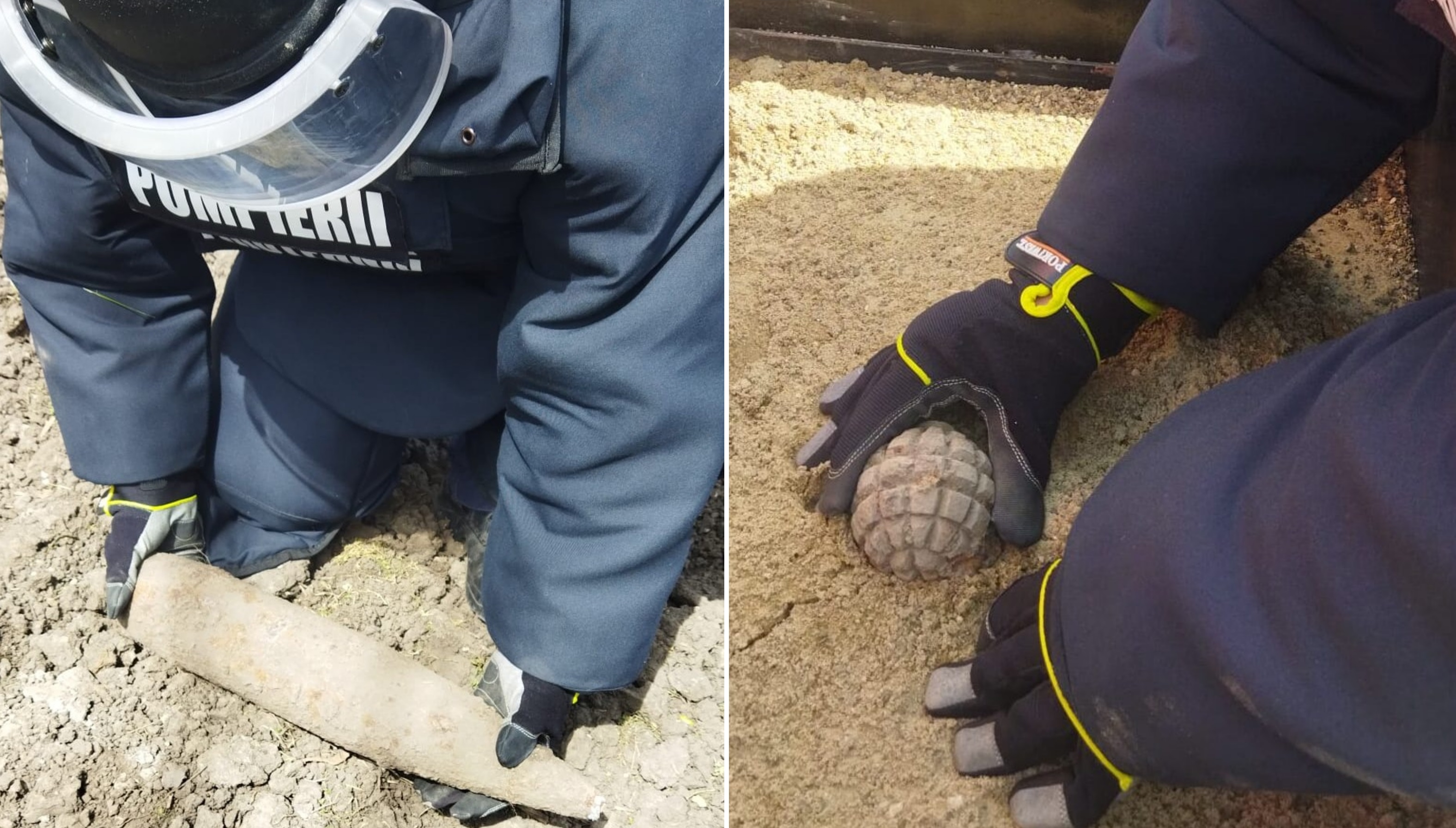 Doi agricultori din județul Botoșani au sunat la 112 să anunțe că au găsit o grenadă și un proiectil, în timp ce lucrau pe câmp