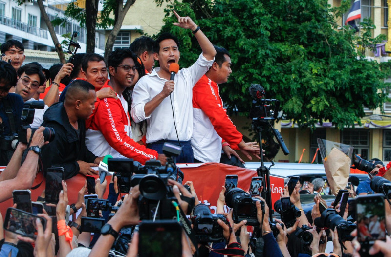 Pita Limjaroenrat, celebrate the party's election results in Bangkok, Thailand - 15 May 2023