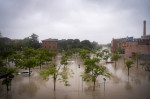 Italy, Cesena: Bad weather. Torrential rains. The flooding of the Savio river.