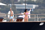 *PREMIUM-EXCLUSIVE* Amazon founder Jeff Bezos and girlfriend Lauren Sanchez pictured relaxing on his new $500M superyacht in Spain.