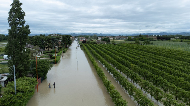 Damage after the flood in Cesena, Italy