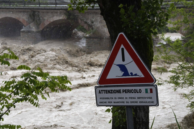 Foto IPP/Albano Venturini Cusercoli (Forli-Cesena) 16/05/2023 maltempo in Emilia-Romagna, pioggia incessante i fiumi del