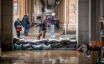 Bologna - Via Saffi after the flood