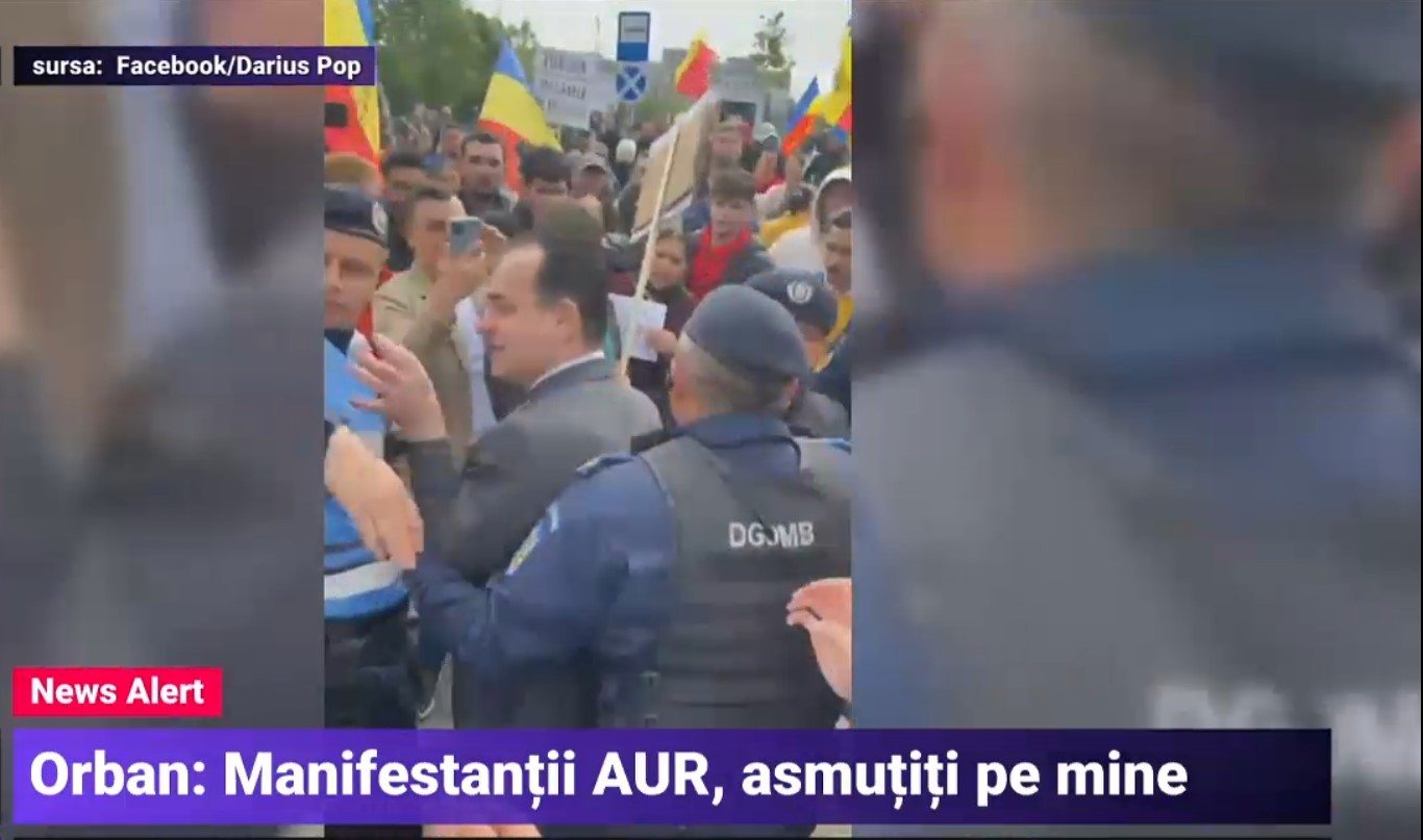 Patru manifestanți AUR au fost amendați pentru că l-au agresat pe Ludovic Orban