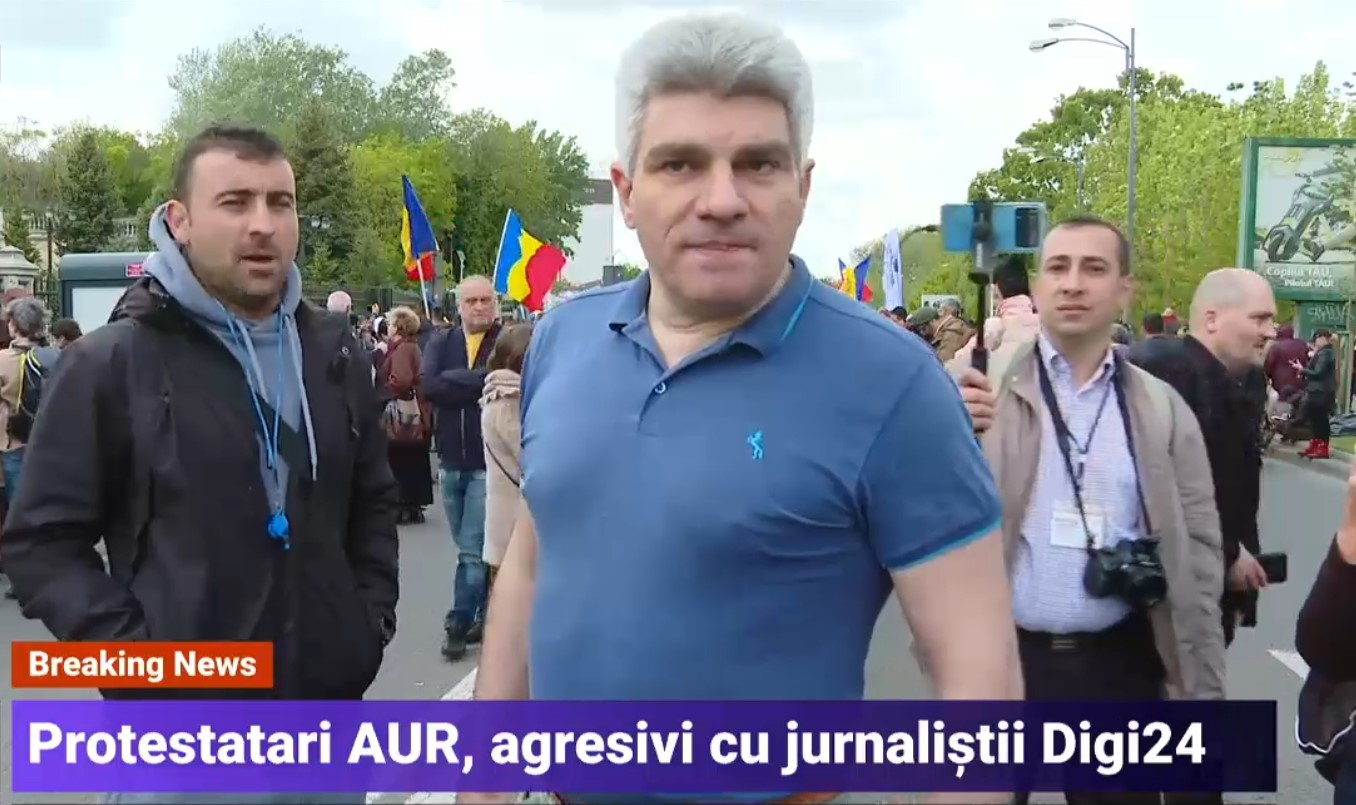 VIDEO Oamenii lui George Simion, agresivi cu echipa Digi24