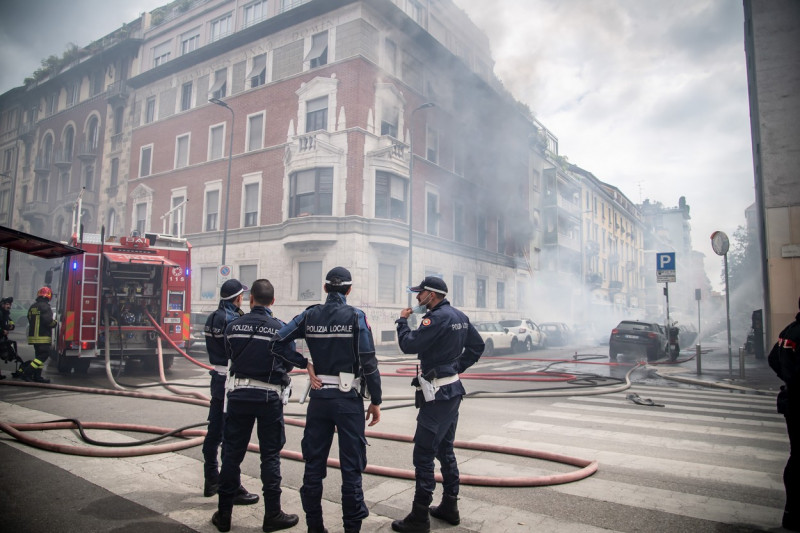 Milano, Esplosione in via Pier Lombardo angolo via Vasari