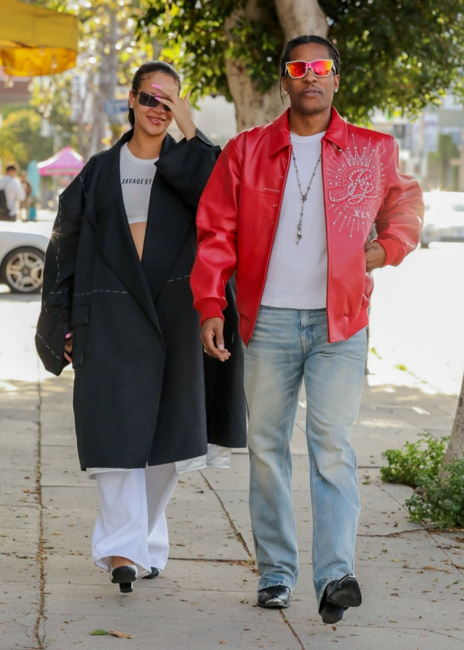 *EXCLUSIVE* Pregnant Rihanna is all smiles as she and A$AP Rocky go shopping in West Hollywood