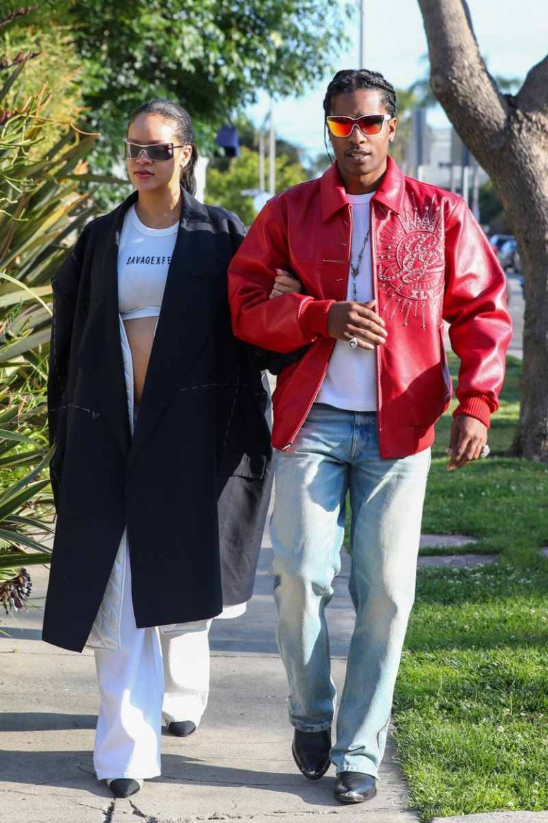 *EXCLUSIVE* Pregnant Rihanna and A$AP Rocky step out together after their son's name is revealed