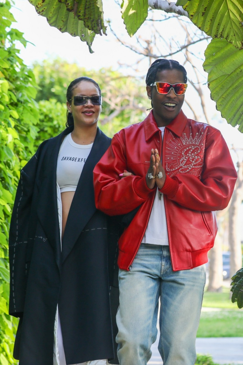 *EXCLUSIVE* Pregnant Rihanna and A$AP Rocky step out together after their son's name is revealed