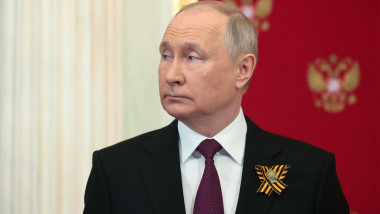 Președintele rus Vladimir Putin se pregătește să participe la ceremoniile de 9 mai, la Moscova, pe 9 mai 2023.