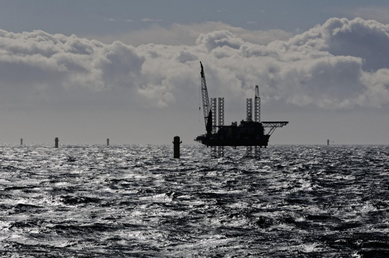 The jack-up accommodation vessel GMS Endeavour seen at the Ørsted Hornsea 1 offshore wind farm in the central North Sea off the coast of England.