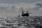 The jack-up accommodation vessel GMS Endeavour seen at the Ørsted Hornsea 1 offshore wind farm in the central North Sea off the coast of England.