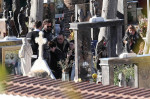 Corleone, Italy. 22nd November, 2017. Corleone, a funeral of Salvatore Riina known as Toto 'Riina, the head of the dome, at Corleone. In the photo moments of Toto 'Riina's tumultuous tumult in Corleone cemetery, with relatives. 22/11/2017, Corleone, Italy