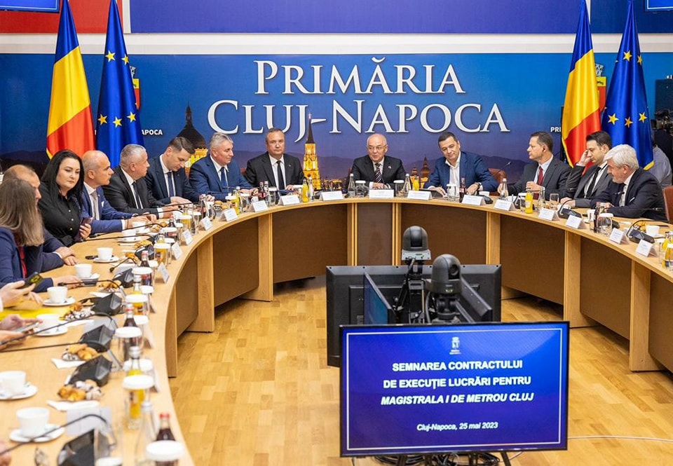 A fost semnat contractul pentru metroul din Cluj. Grindeanu: Va transforma Municipiul şi comuna Floreşti în localităţi moderne
