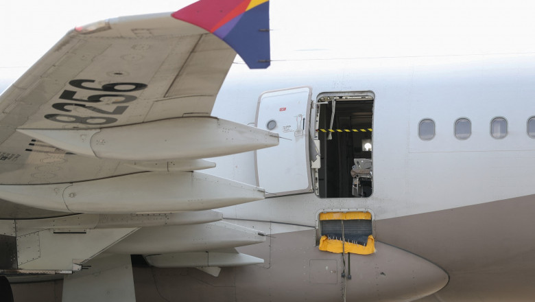 Ușa de urgență deschisă de un pasager al Asiana Airlines în timpul zborului