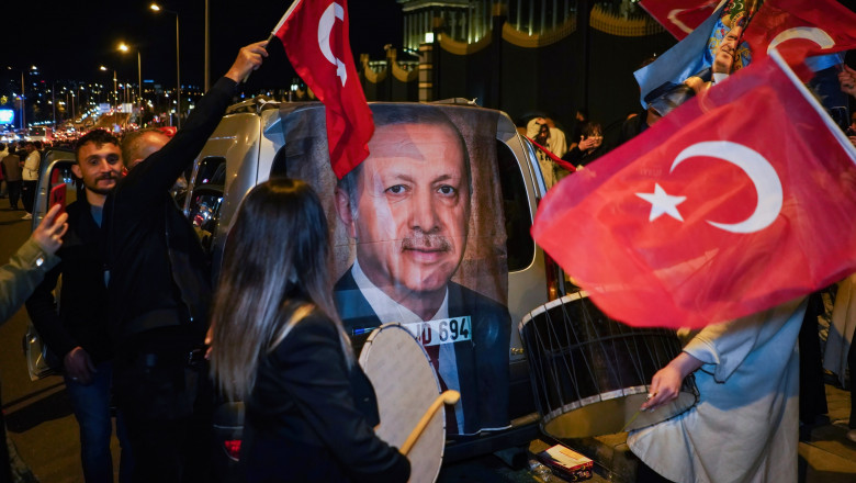 AK Party supporters celebrate election victory in Ankara, Turkey - 29 May 2023