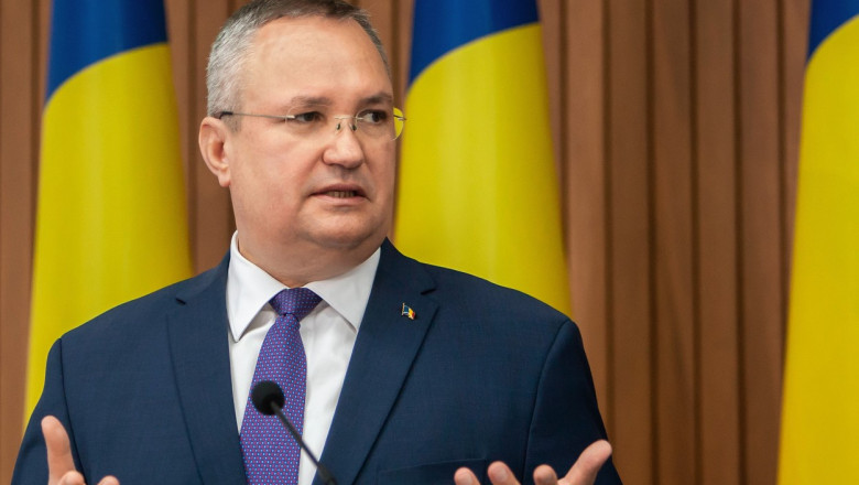 Premierul României, Nicolae Ciucă susține o conferință de presă în Molodva, pe 23 martie 2023.