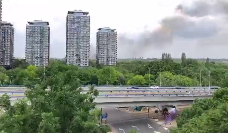 Incendiu puternic de vegetație în Delta Văcărești. Flăcările s-au extins rapid