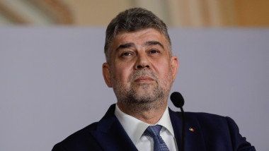 Marcel Ciolacu, președintele PSD, susține declarații de presă la finalul ședinţei Consiliului Politic Naţional al Partidului Social Democrat, la Palatul Parlamentului din București, 16 mai 2023.