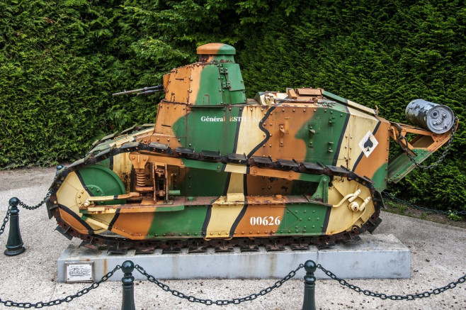 The French light tank Renault FT 17, first World War One armoured tank with a fully rotating turret, Compiègne, France