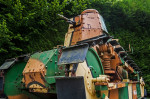 The French light tank Renault FT 17, first World War One armoured tank with a fully rotating turret, Compiègne, France