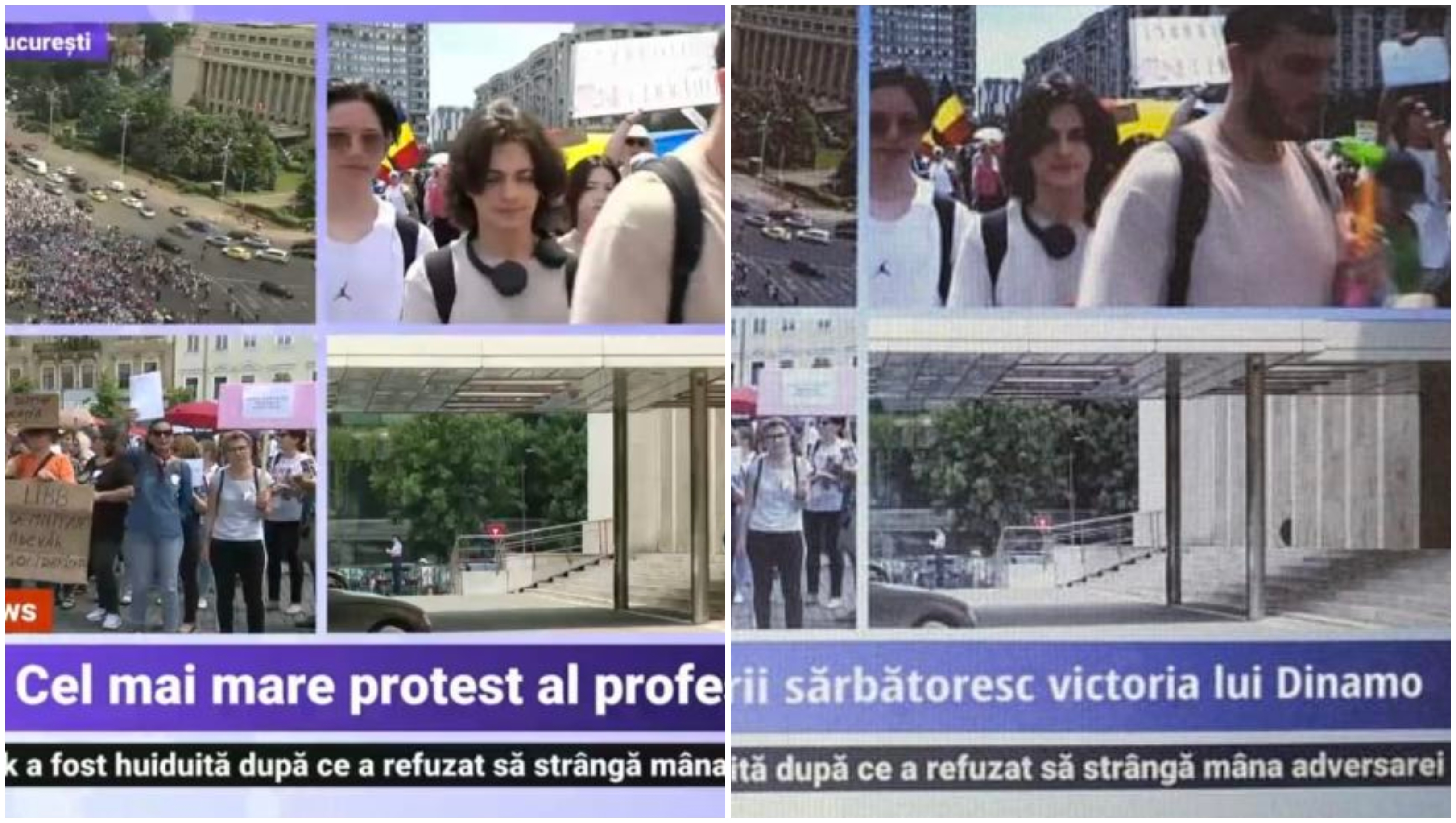 Imaginea Digi24, folosită într-un trucaj foto. O burtieră a fost modificată, fără nicio legătură cu transmisiunea postului