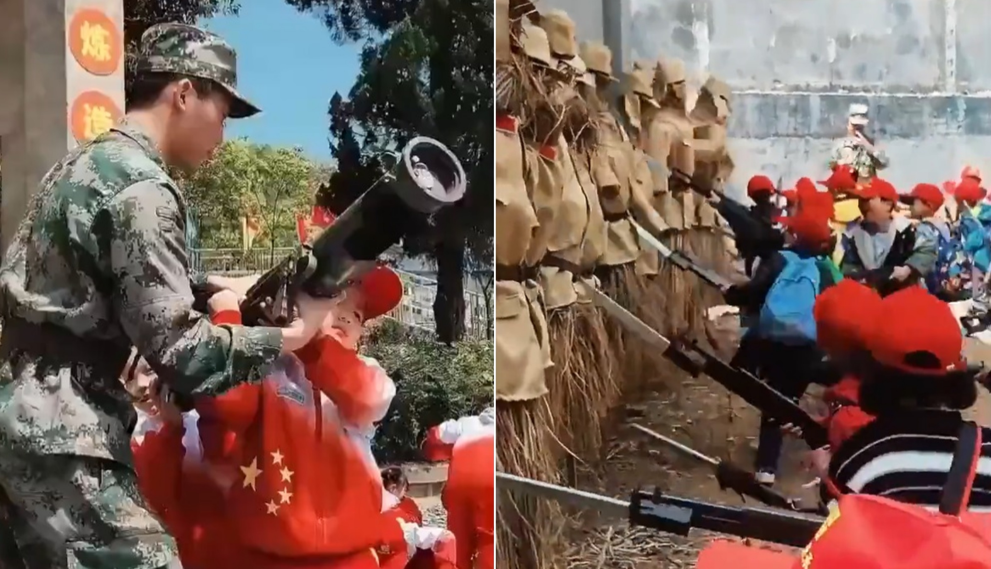 Ce fac copiii în taberele de vară bizare din China: luptă cu baioneta, trag cu lansatorul de grenade și asamblează obuze de mortier