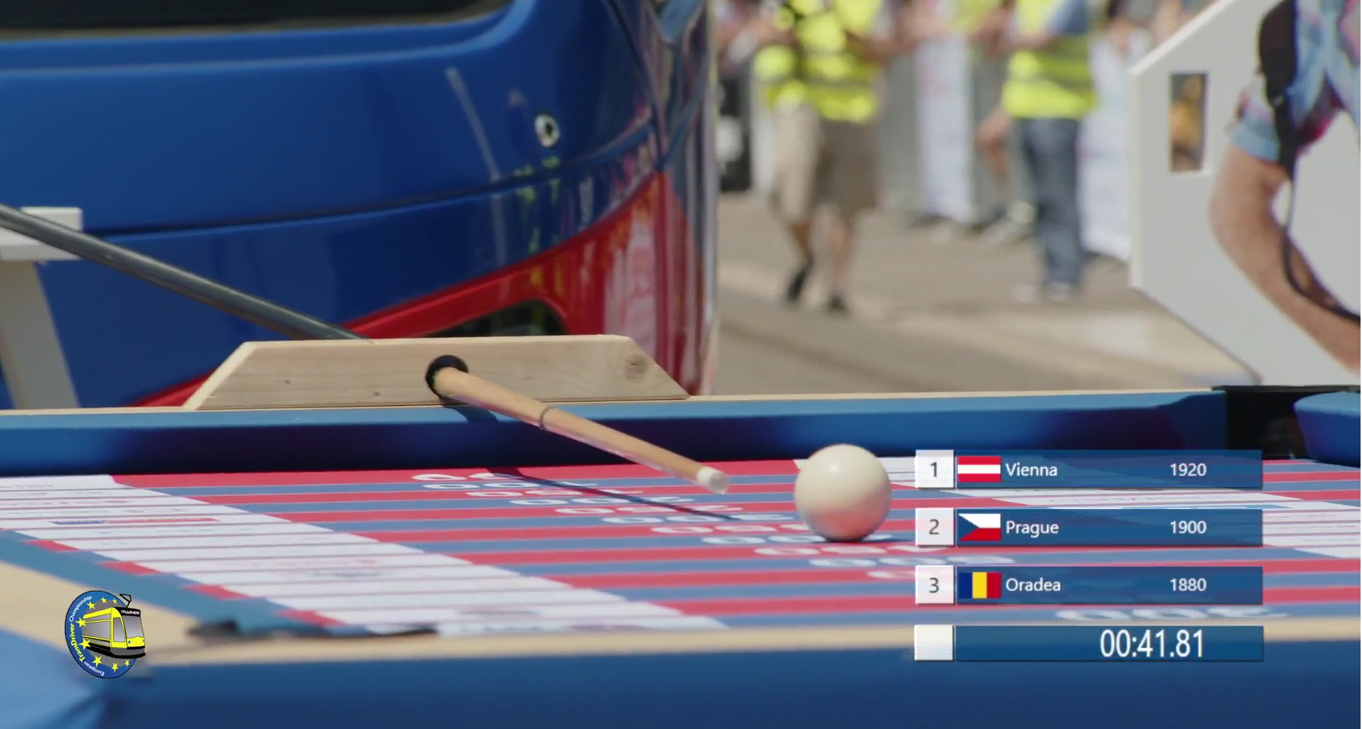 La Oradea, s-a jucat biliard cu tramvaie: „Tram biliard”, „Tram bowling” și alte probe inedite de la Campionatul European al Vatmanilor